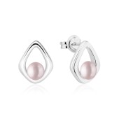 Cercei argint cu perle naturale roz pudra  DiAmanti SK24212E_L-G